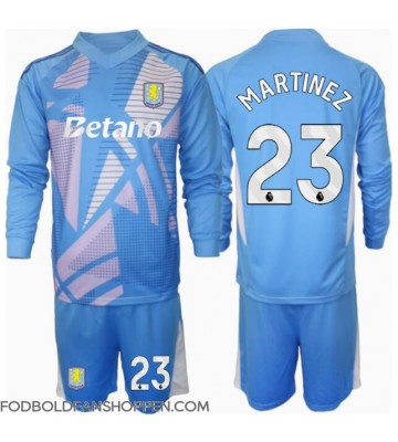 Aston Villa Emiliano Martinez #23 Målmand Tredjetrøje Børn 2024-25 Langærmet (+ Korte bukser)